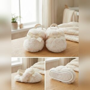 Cat & Jack Cream Kids Slippers